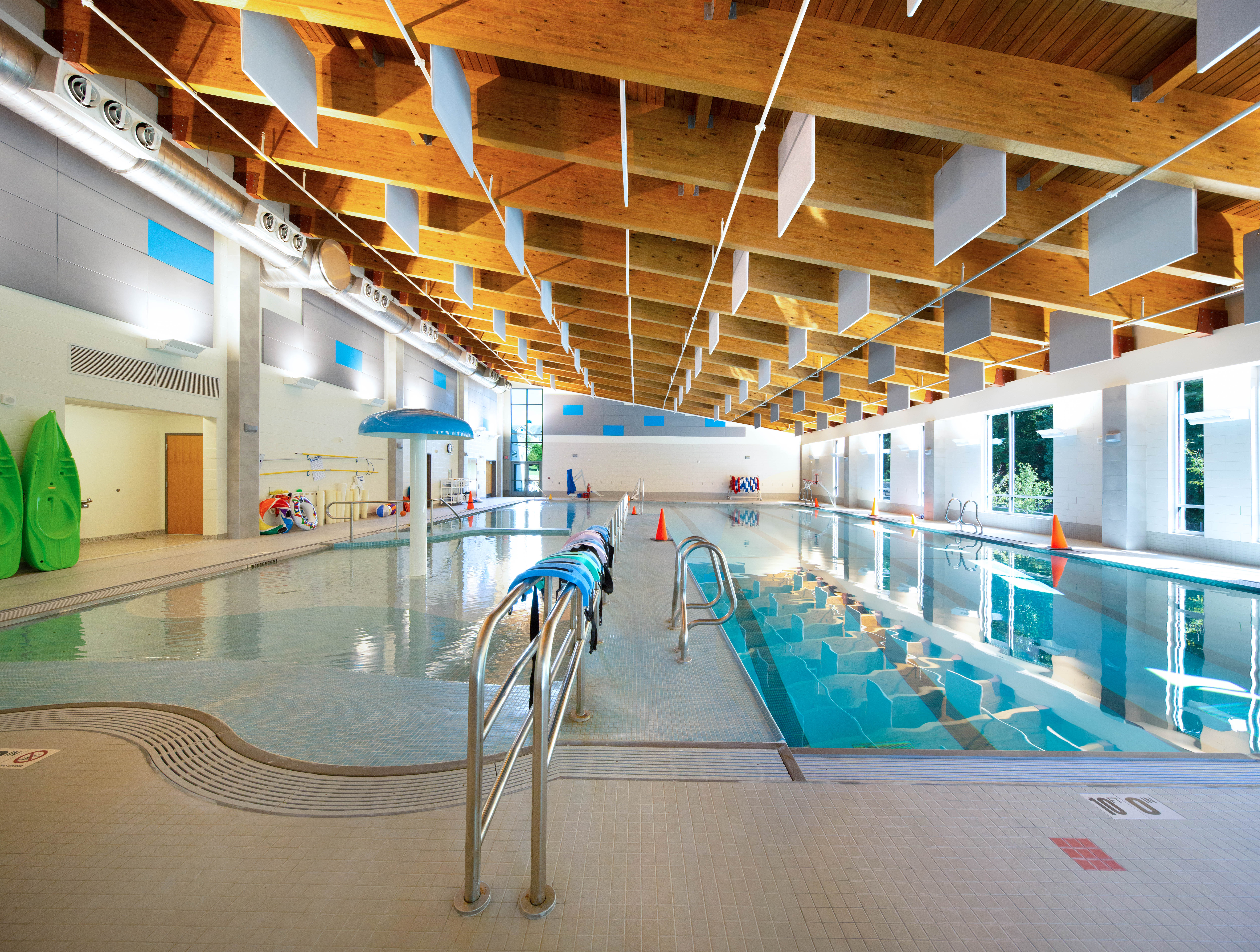 Indoor pool within the Pilot School that incorporates MEP engineering design   
